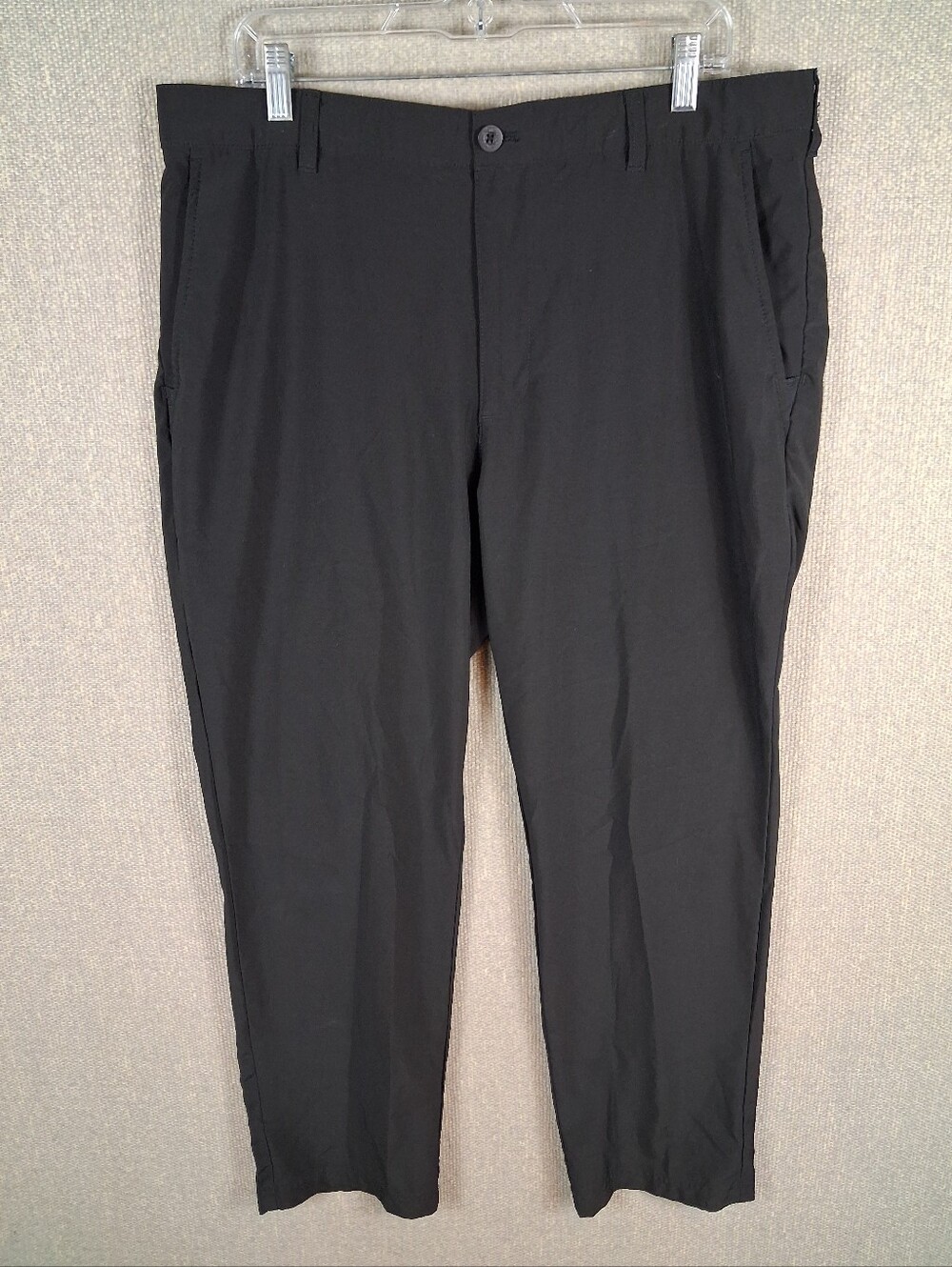 Izod Golf Pants Men 38 Black Straight Stretch Performance Travel Casual Workwear